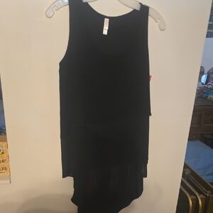Xhilaration Black Asymmetrical Sleeveless Tank Dress